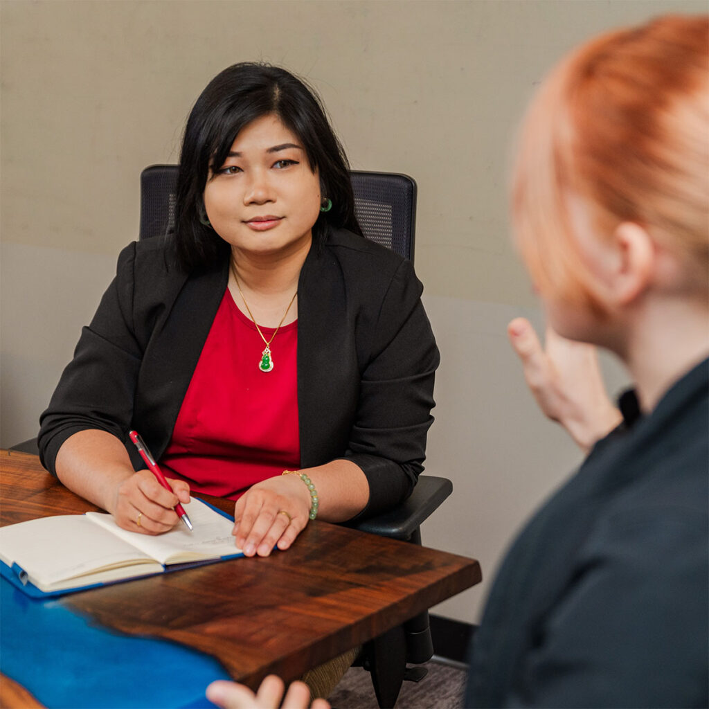 Cornerstone Data staff listening to client
